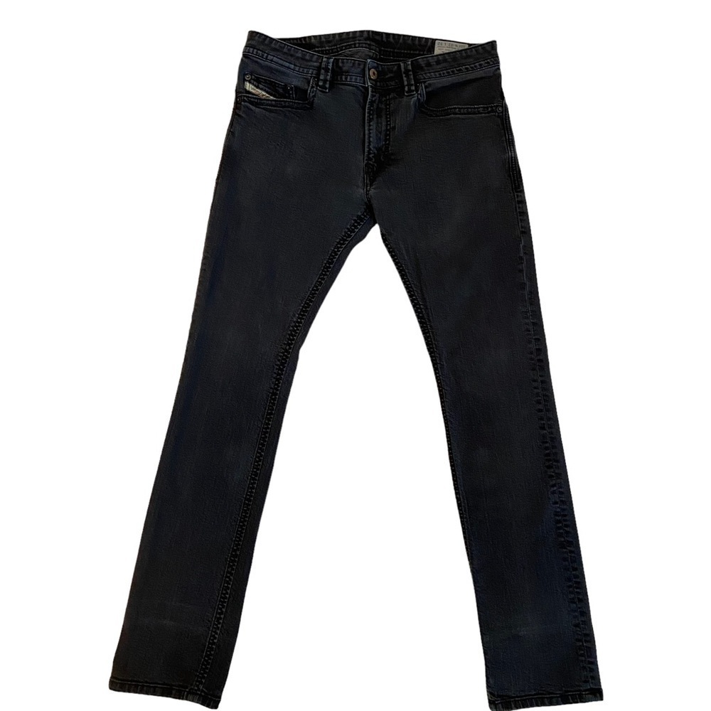 Diesel men Thavar slim skinny jeans black strong lightly stretch denim size 32